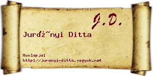 Jurányi Ditta névjegykártya